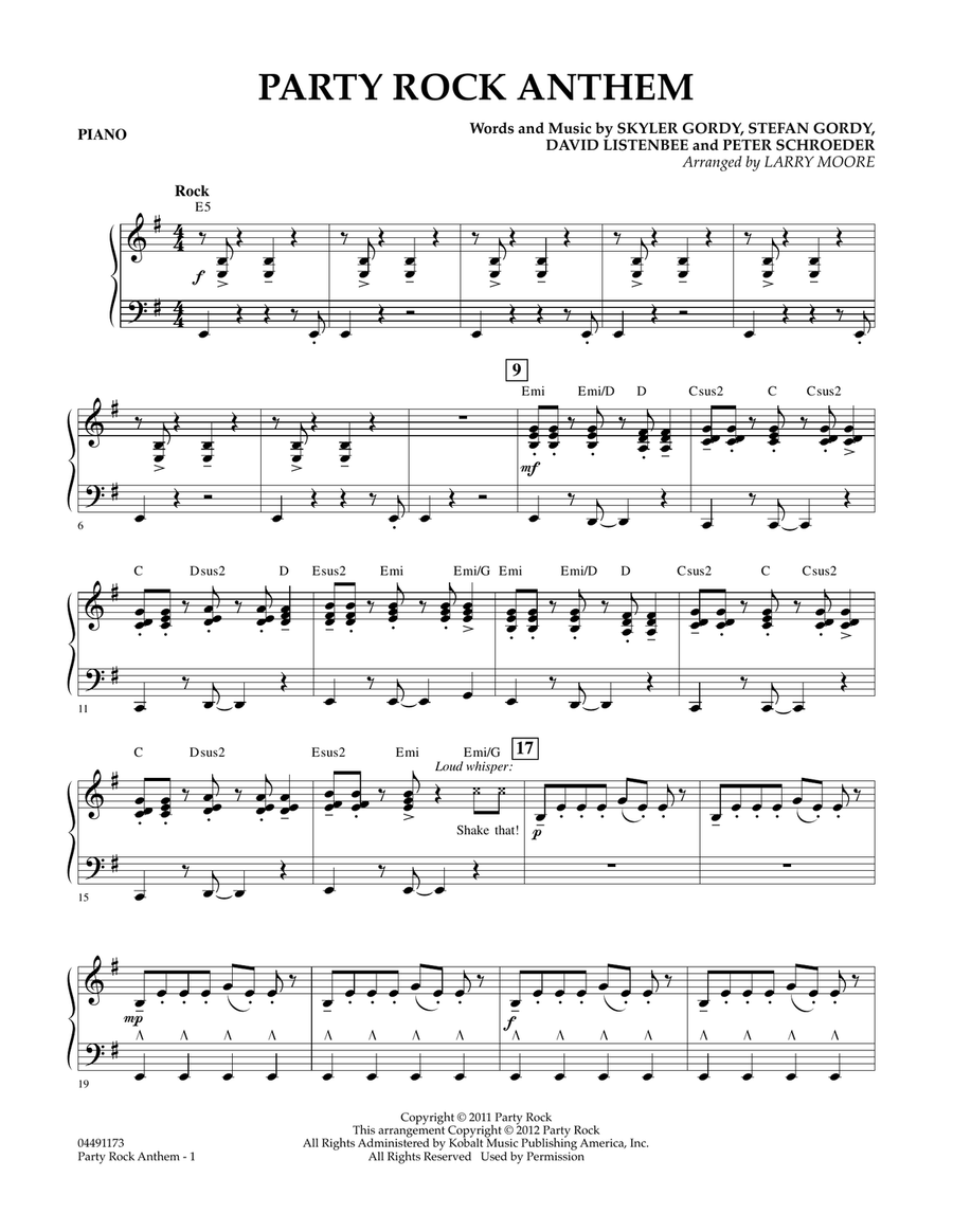 Party Rock Anthem - Piano