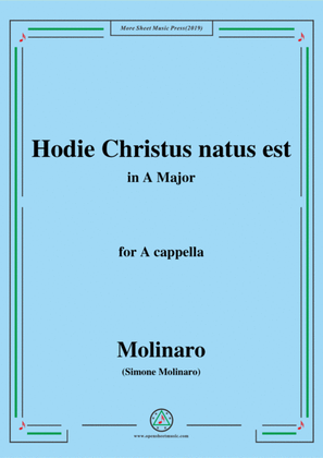 Book cover for Molinaro-Hodie Christus natus est,in A Major,for A cappella