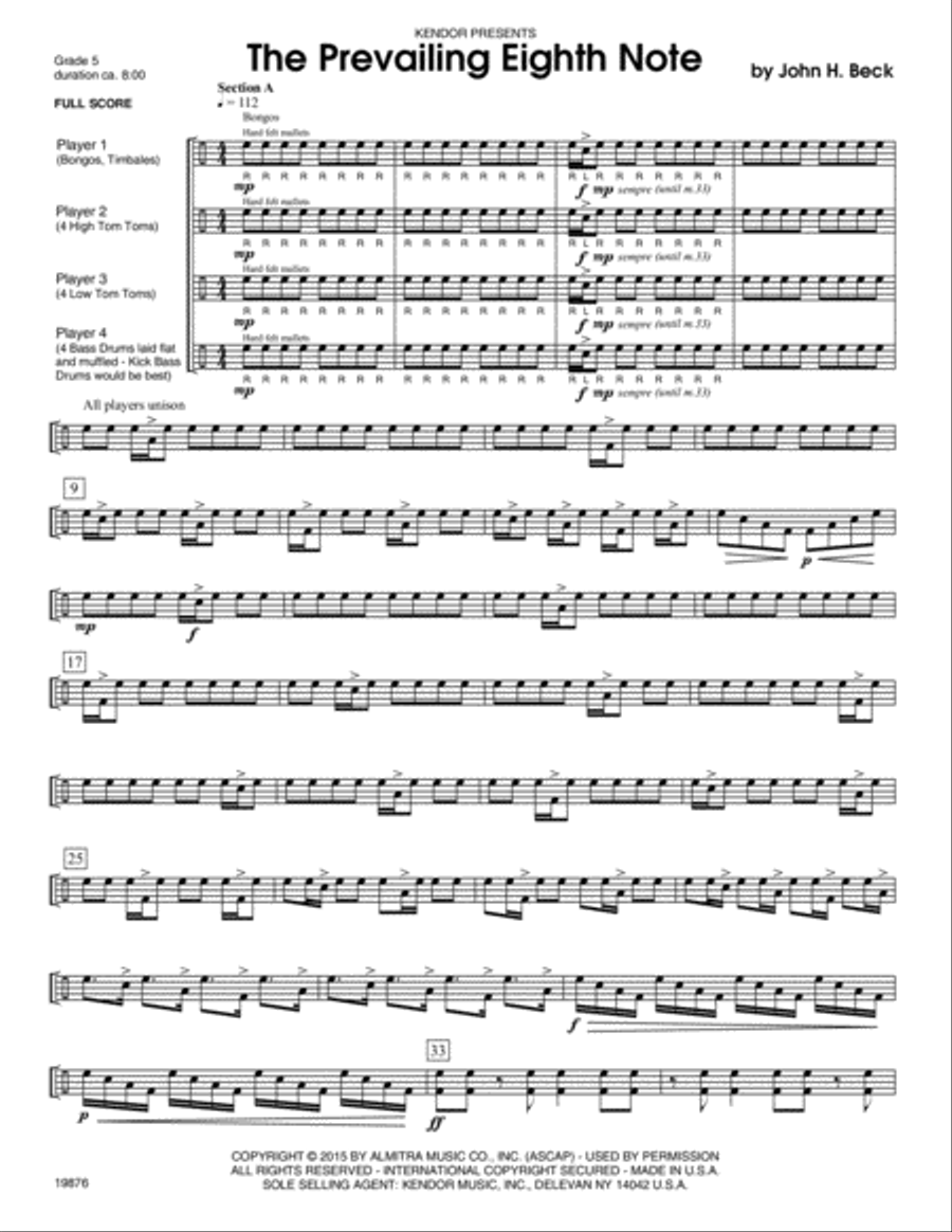 Prevailing Eighth Note, The Percussion scores gallery preview page 3