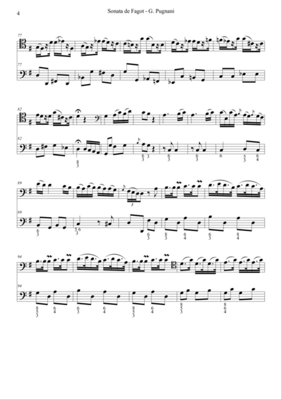 Sonata de Fagot. Gaetano Pugnani. by Ovidio Gimenez Martinez Bassoon Solo scores gallery preview page 6