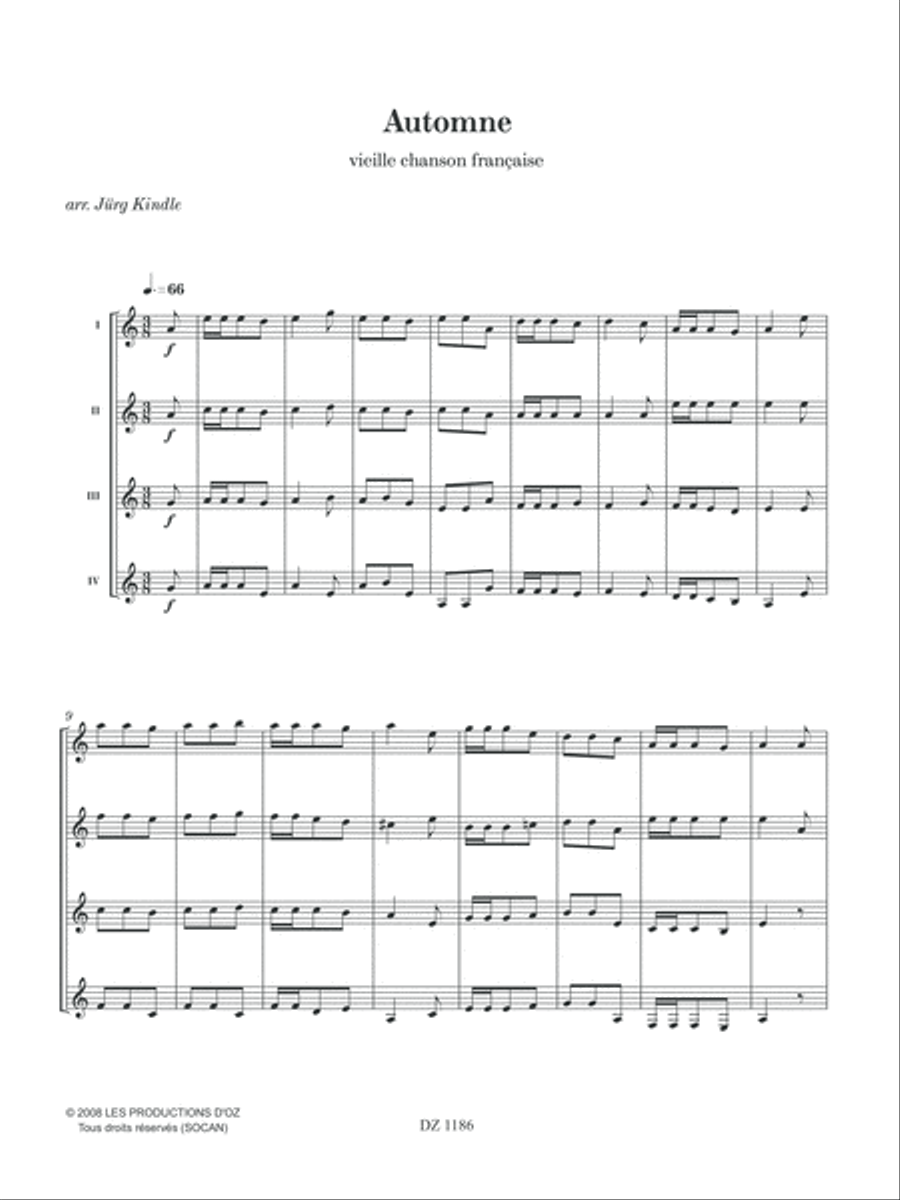 Automne Guitar Ensemble scores gallery preview page 2