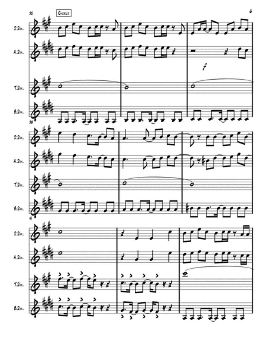 Gurenge Saxophone Quartet scores gallery preview page 6