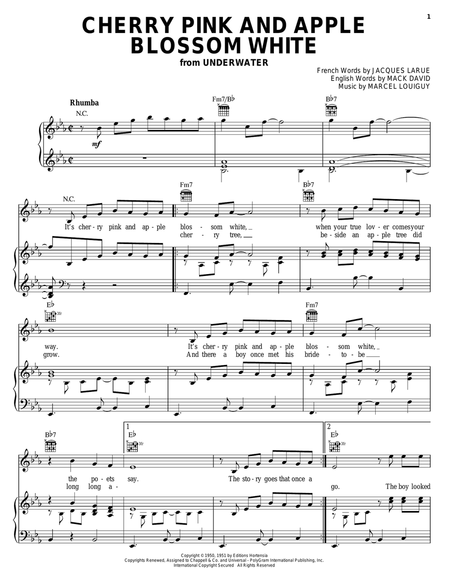 Cherry Pink And Apple Blossom White Acoustic Guitar scores gallery preview page 1