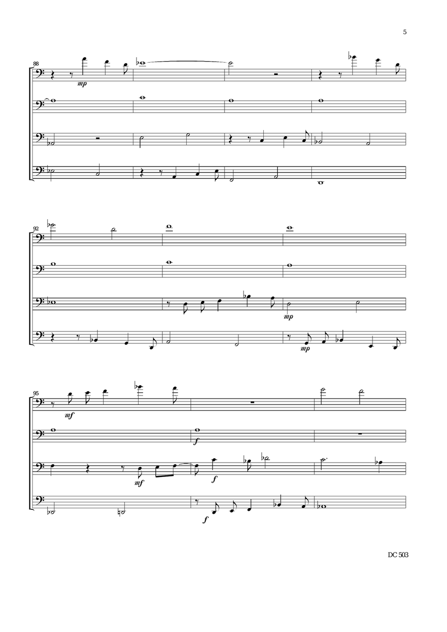 Prayer before the close of day - tuba quartet Tuba Quartet scores gallery preview page 5