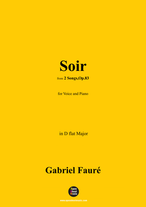 Book cover for G. Fauré-Soir,in D flat Major,Op.83 No.2