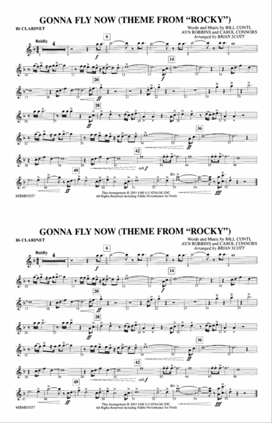 Gonna Fly Now (Theme from Rocky): 1st B-flat Clarinet Marching Band scores gallery preview page 1