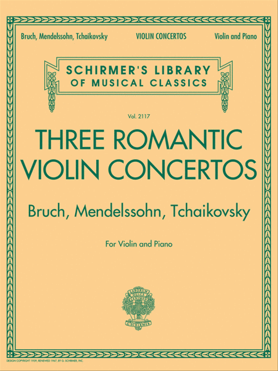 Three Romantic Violin Concertos: Bruch, Mendelssohn, Tchaikovsky Violin Solo scores gallery preview page 1