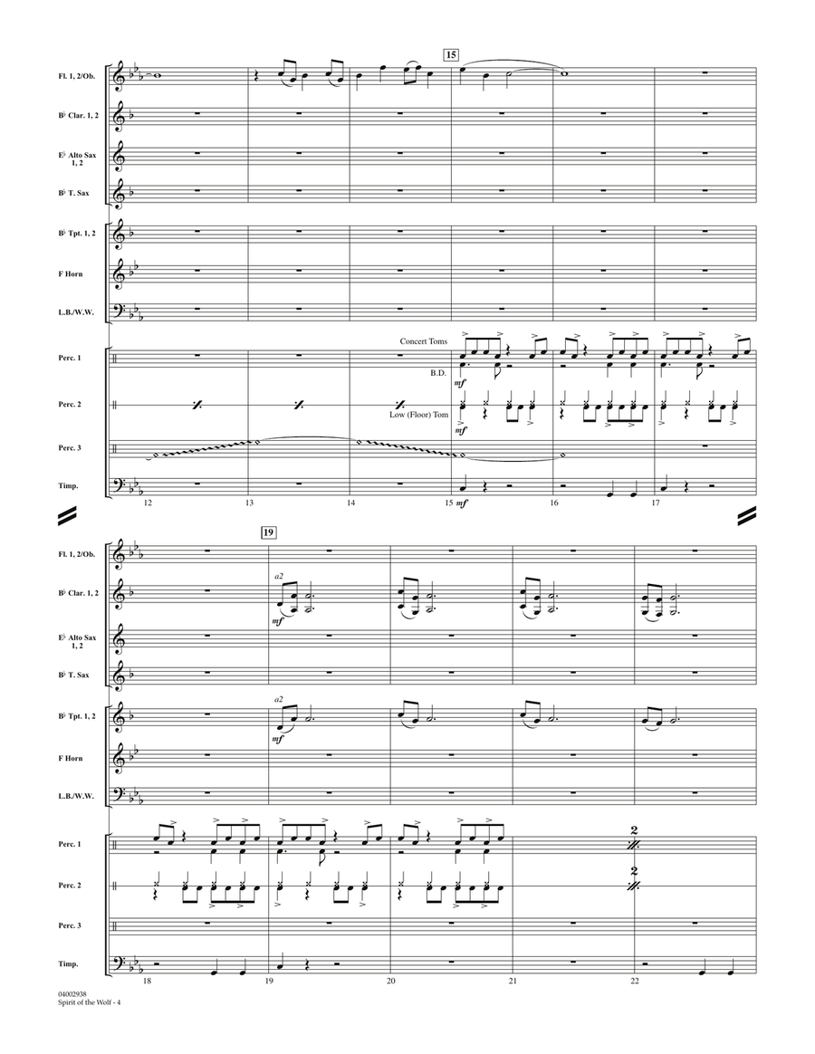 Spirit Of The Wolf - Full Score Concert Band scores gallery preview page 4