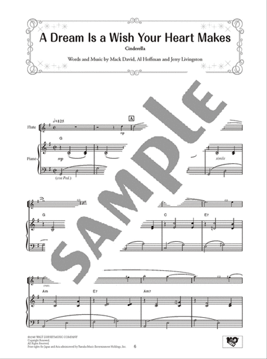 Disney Songs for Flute and Piano 2/English Version Flute scores gallery preview page 4
