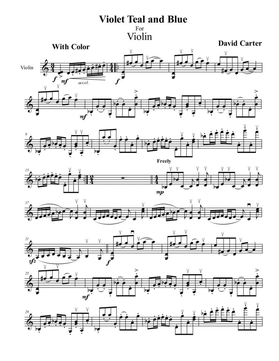 Violet Teal and Blue Part scores gallery preview page 1