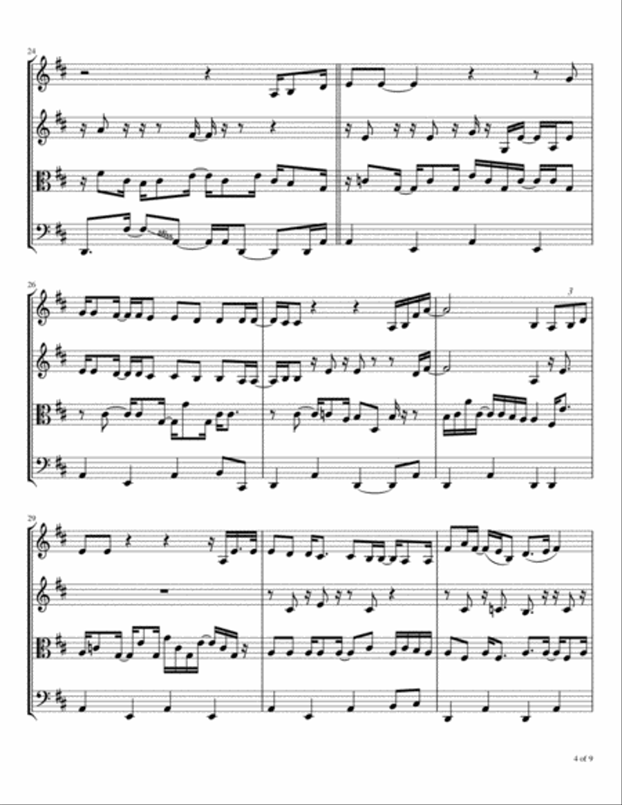 Poetry Man String Quartet scores gallery preview page 5