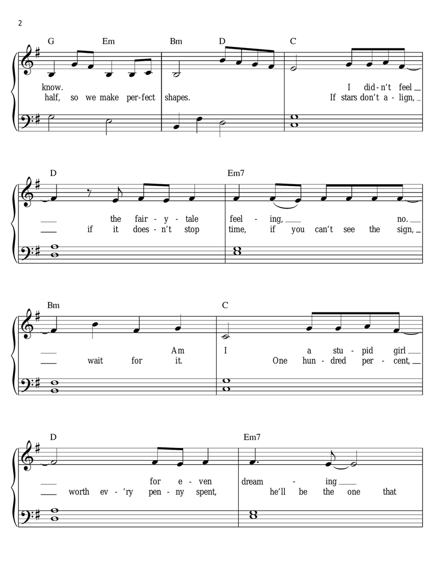 Not Like The Movies Easy Piano scores gallery preview page 2