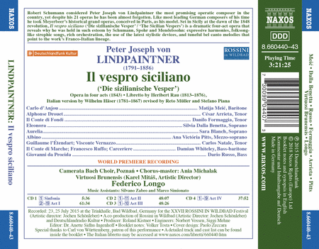 Lindpaintner: Il vespro siciliano  Sheet Music