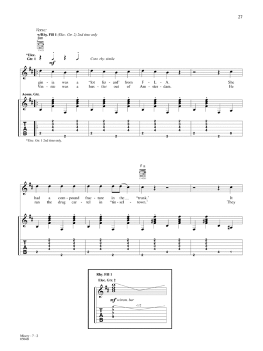 Misery Guitar Tablature scores gallery preview page 2