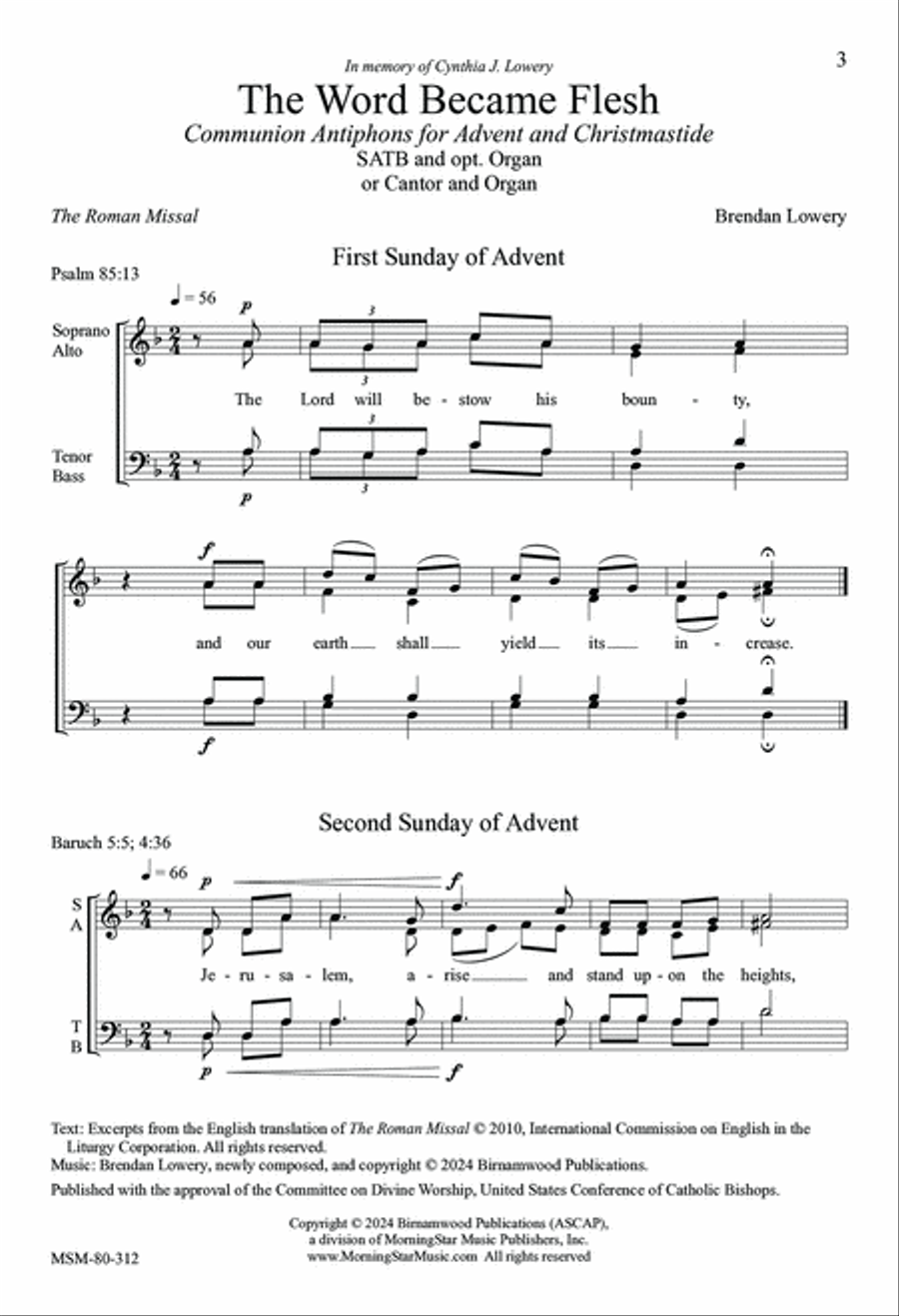 The Word Became Flesh 4-Part scores gallery preview page 3