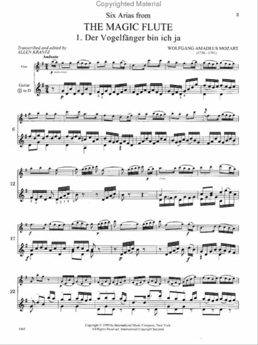 Six Arias From The Magic Flute (Krantz) School and Community scores gallery preview page 2
