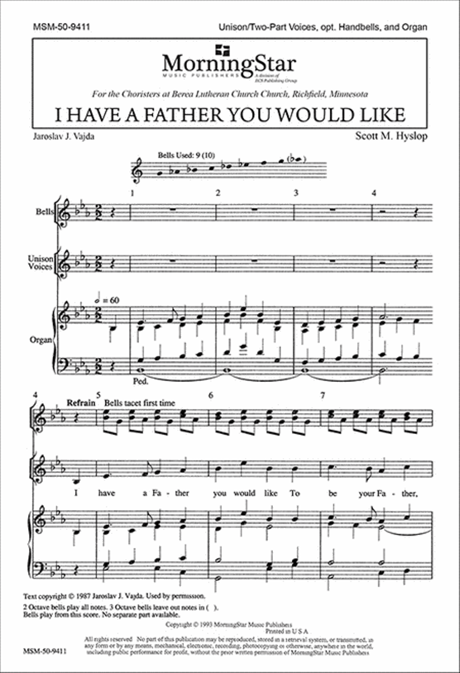 I Have a Father You Would Like Unison Choir scores gallery preview page 1