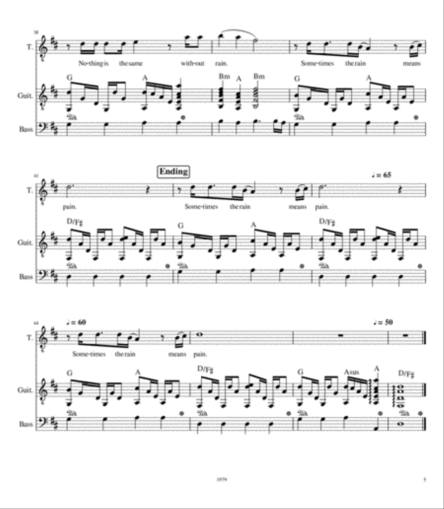 Rain (Tenor Solo) Small Ensemble scores gallery preview page 5