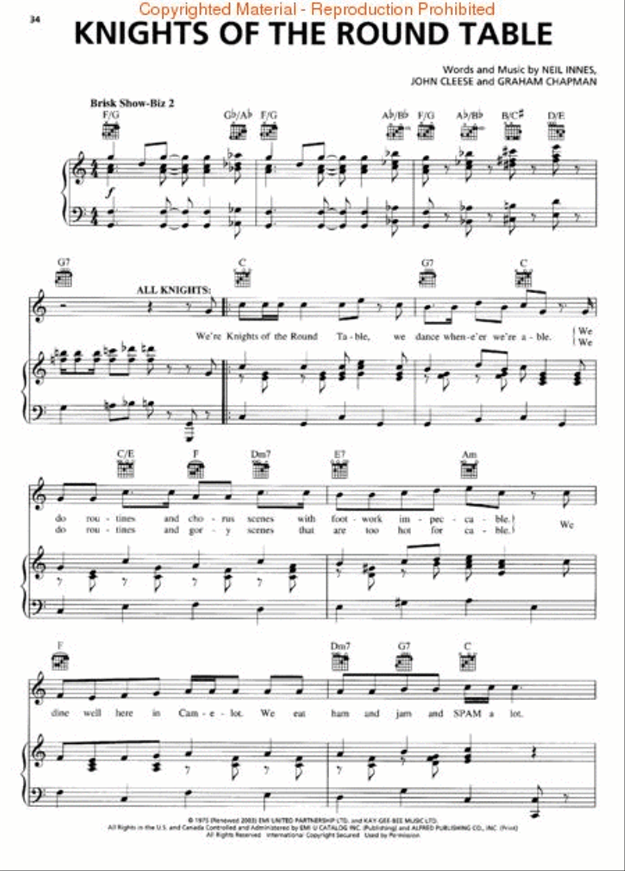 Monty Python's Spamalot Voice scores gallery preview page 2