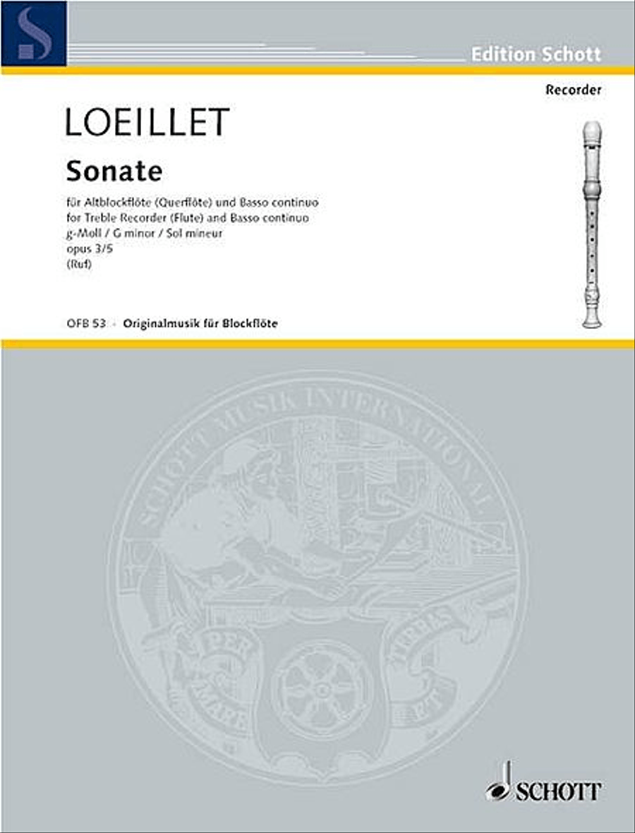6 Sonatas: No. 5 in G minor, Op. 3 Alto Recorder scores gallery preview page 1