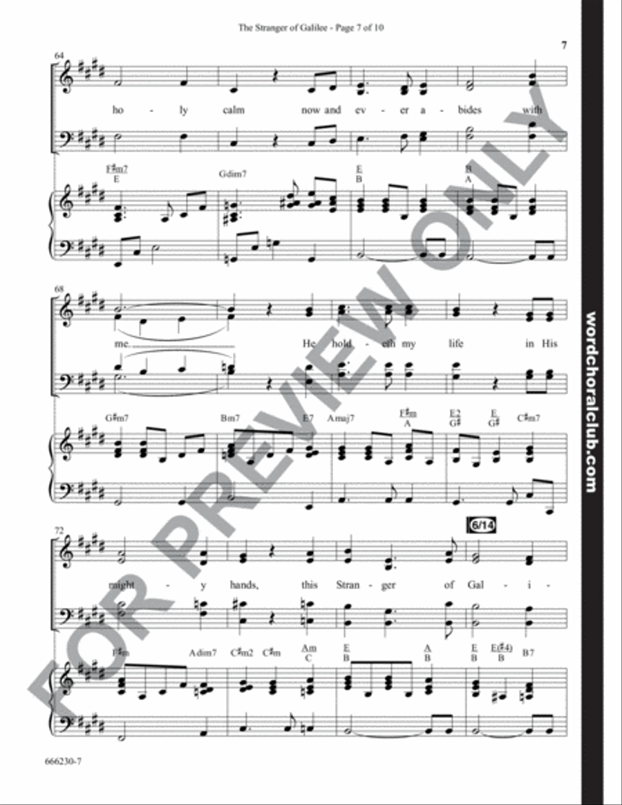 The Stranger of Galilee - Anthem 4-Part scores gallery preview page 7