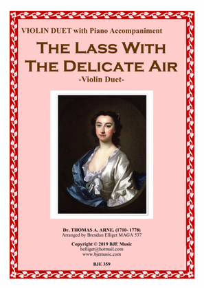 Book cover for The Lass With The Delicate Air - Violin Duet with Piano accompaniment Score and Parts