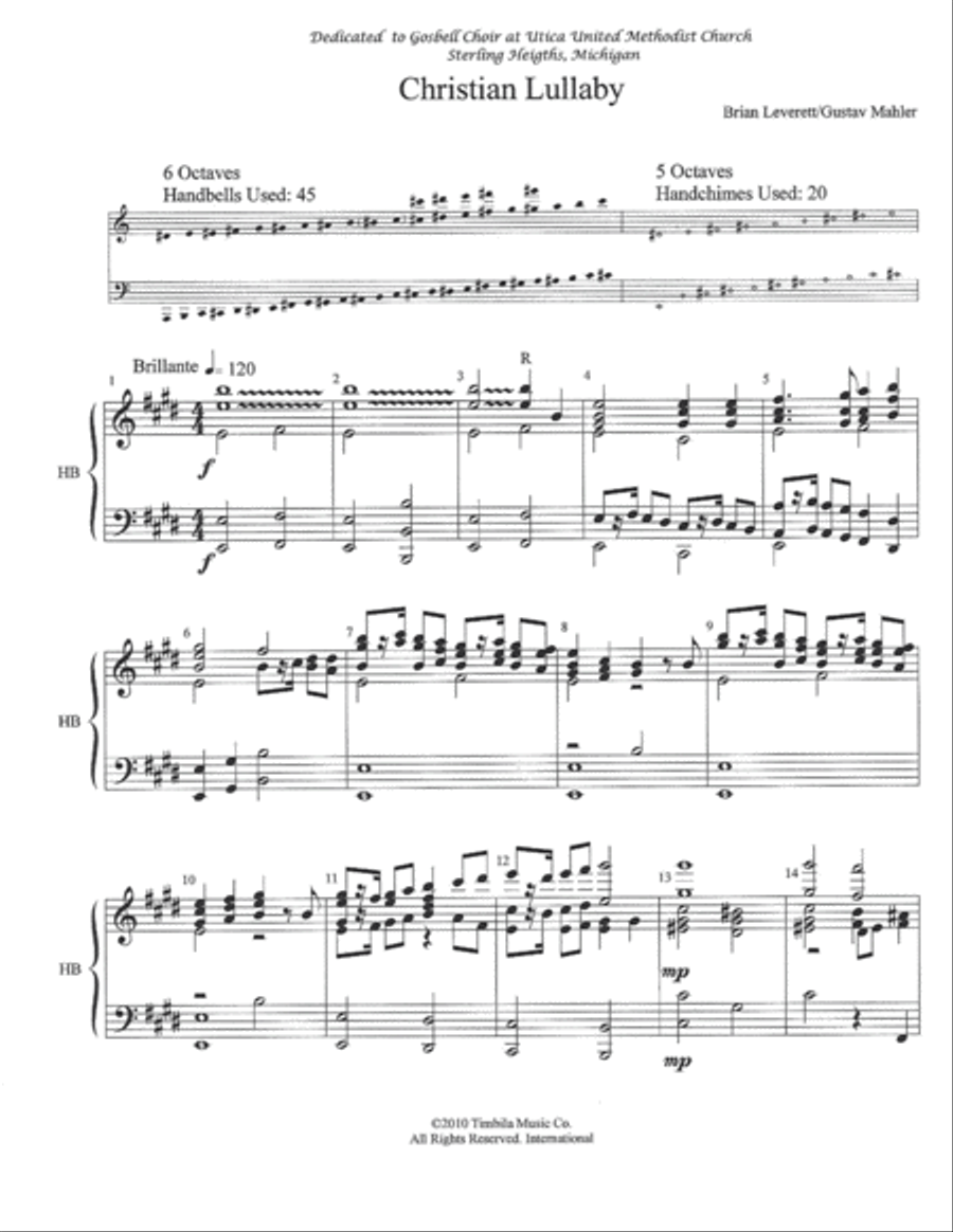 Christian Lullaby Handbell Choir scores gallery preview page 3