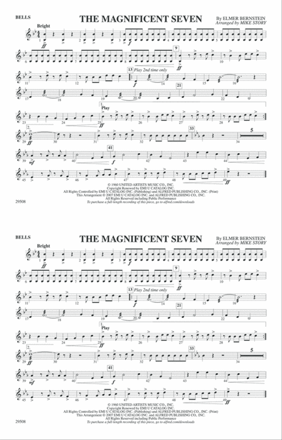 The Magnificent Seven: Bells Marching Band scores gallery preview page 1