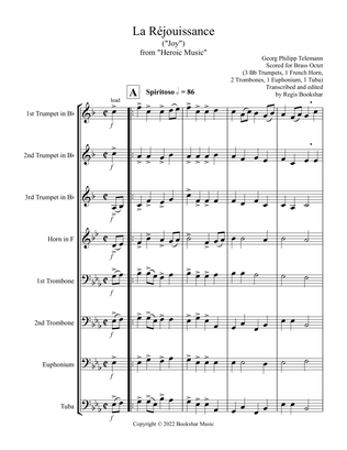 La Rejouissance (from "Heroic Music") (Eb) (Brass Octet - 3 Trp, 1 Hrn, 2 Trb, 1 Euph, 1 Tuba)