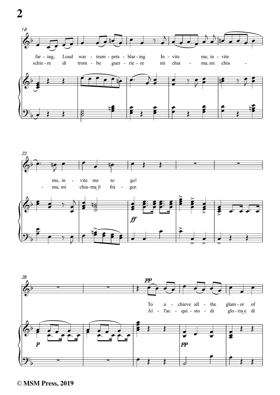 Scarlatti-All'acquisto di gloria,from 'Tigrane',in F Major,for Voice and Piano Piano, Vocal scores gallery preview page 4