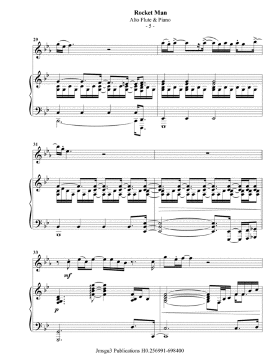 Rocket Man (I Think It's Gonna Be A Long Long Time) Flute Solo scores gallery preview page 6