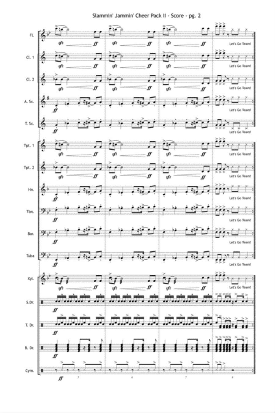 Slammin' Jammin Cheer Pack II: The Sequel Marching Band scores gallery preview page 3