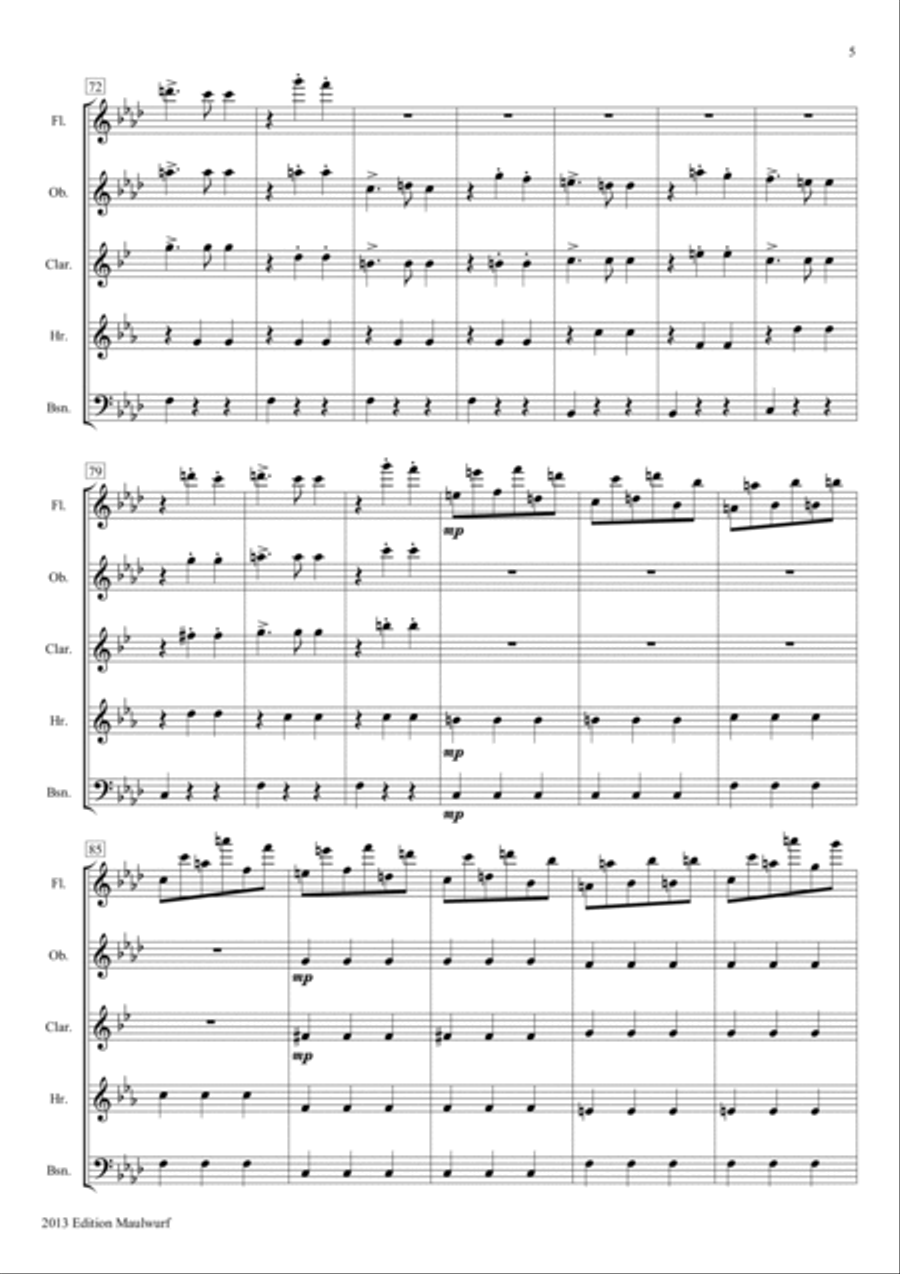 Waltz Woodwind Quintet scores gallery preview page 5