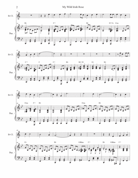 My Wild Irish Rose (Bb-Clarinet solo and Piano) image number null
