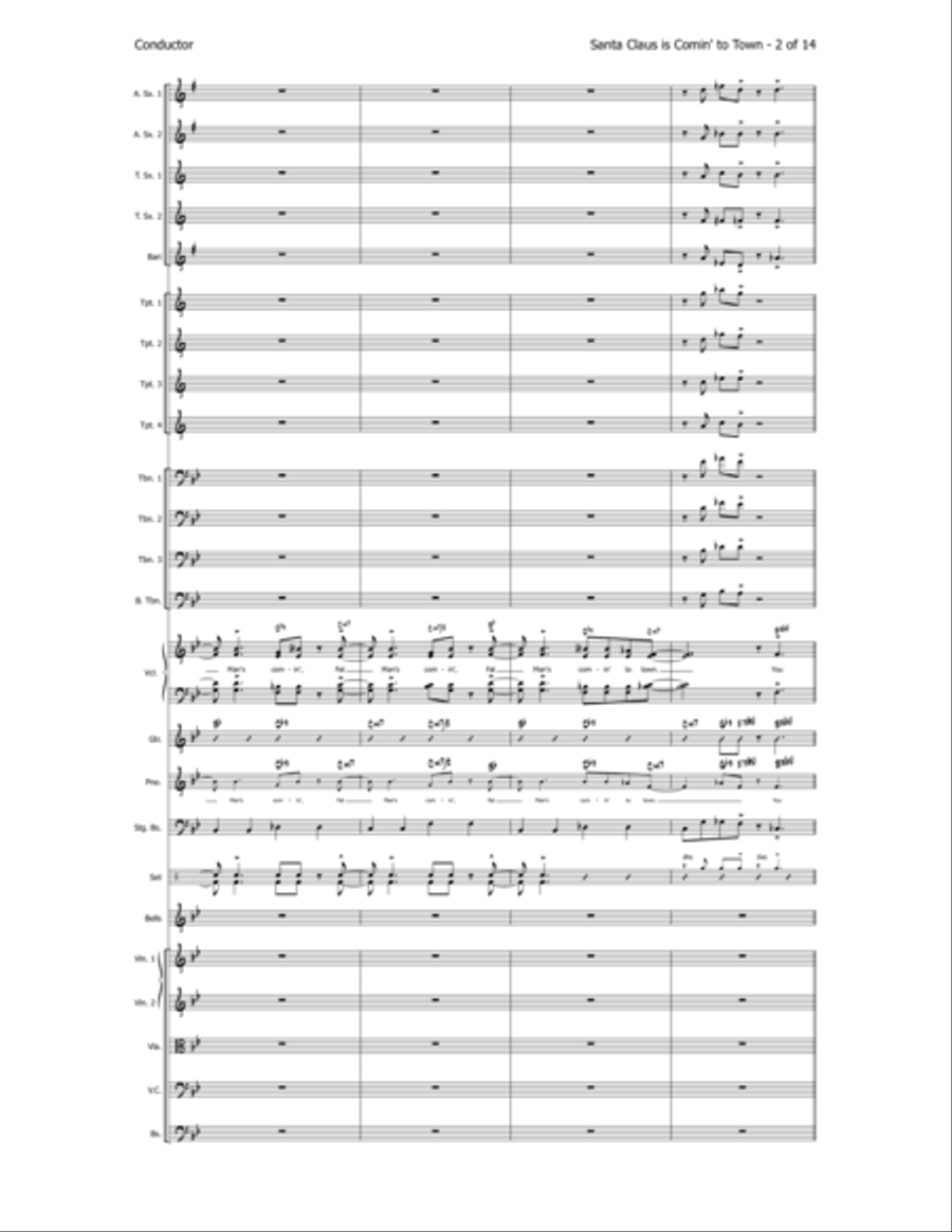 Santa Claus Is Comin' To Town Jazz Ensemble scores gallery preview page 3