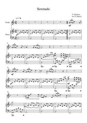 Book cover for Serenade, Franz Schubert, For Violin & Piano