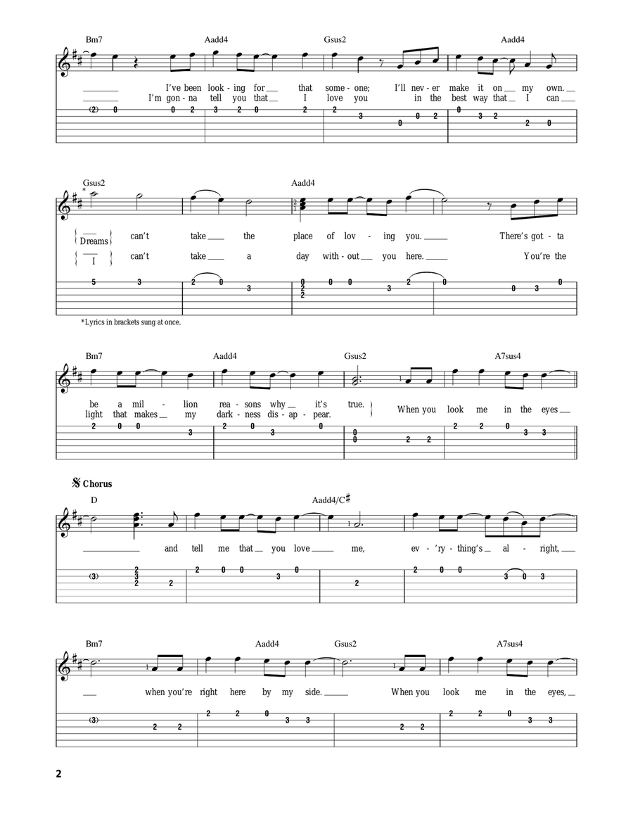 When You Look Me In The Eyes Acoustic Guitar scores gallery preview page 2