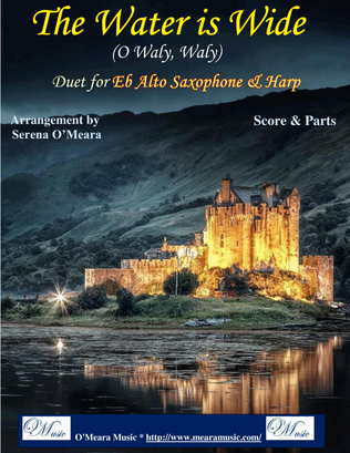 Book cover for The Water Is Wide (O Waly, Waly), Duet for Eb Alto Saxophone & Harp