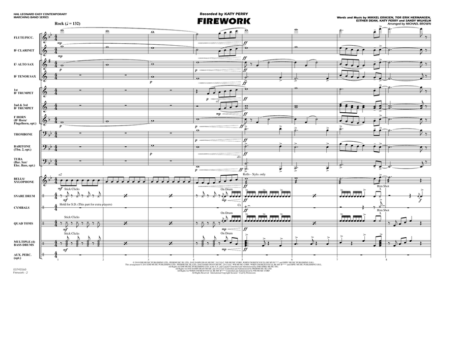 Firework - Full Score Firework - Full Score Marching Band scores gallery preview page 2