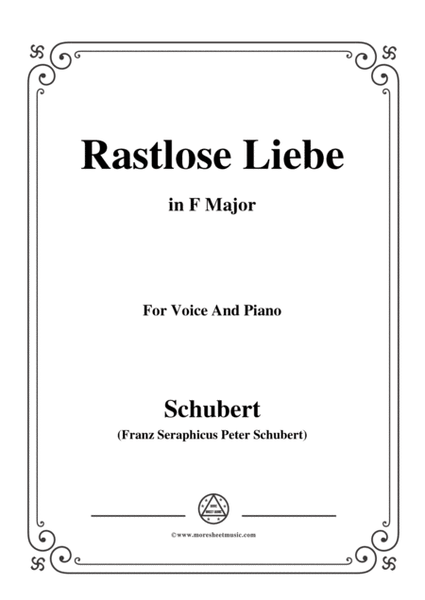 Schubert-Rastlose Liebe in F Major , for Voice and Piano image number null
