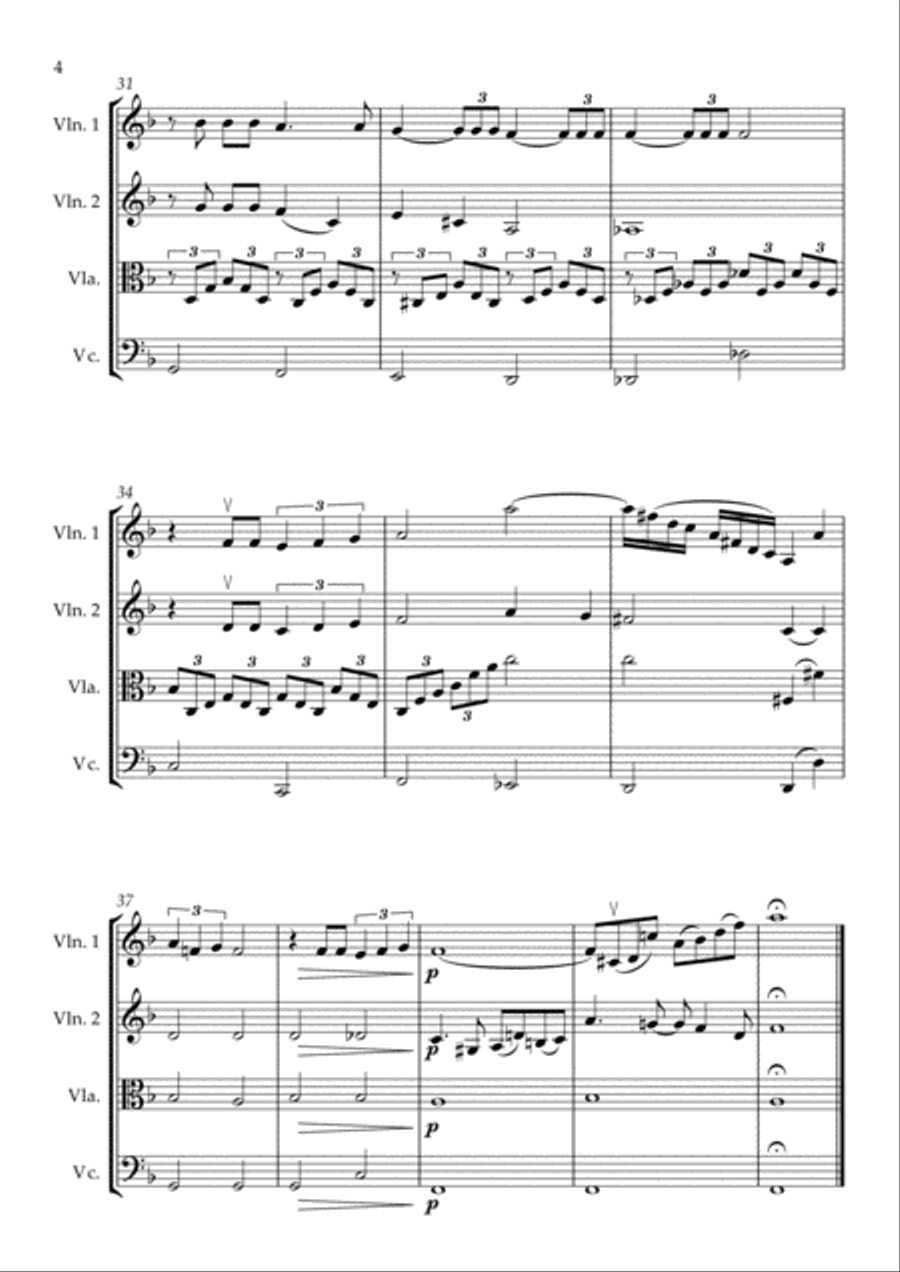 What A Wonderful World String Quartet scores gallery preview page 4