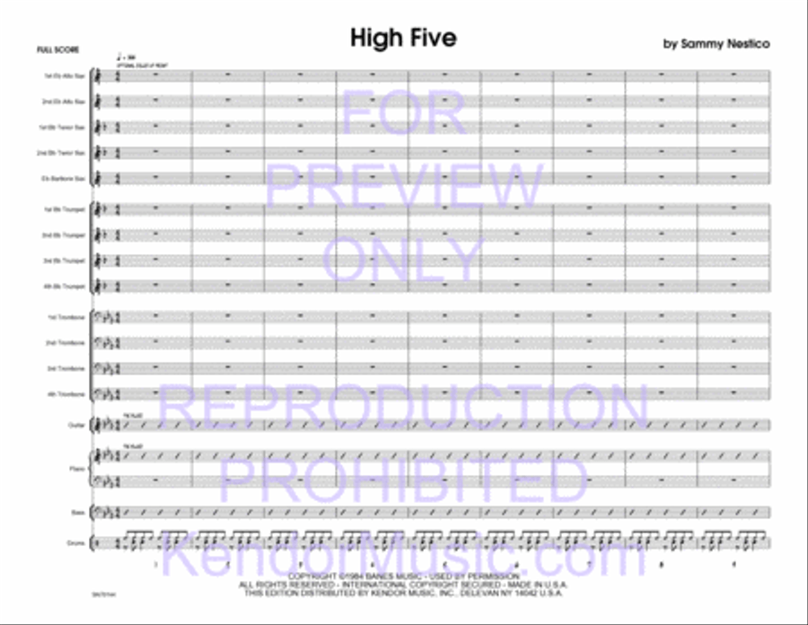 High Five (Full Score) High Five (Full Score) Jazz Ensemble scores gallery preview page 3