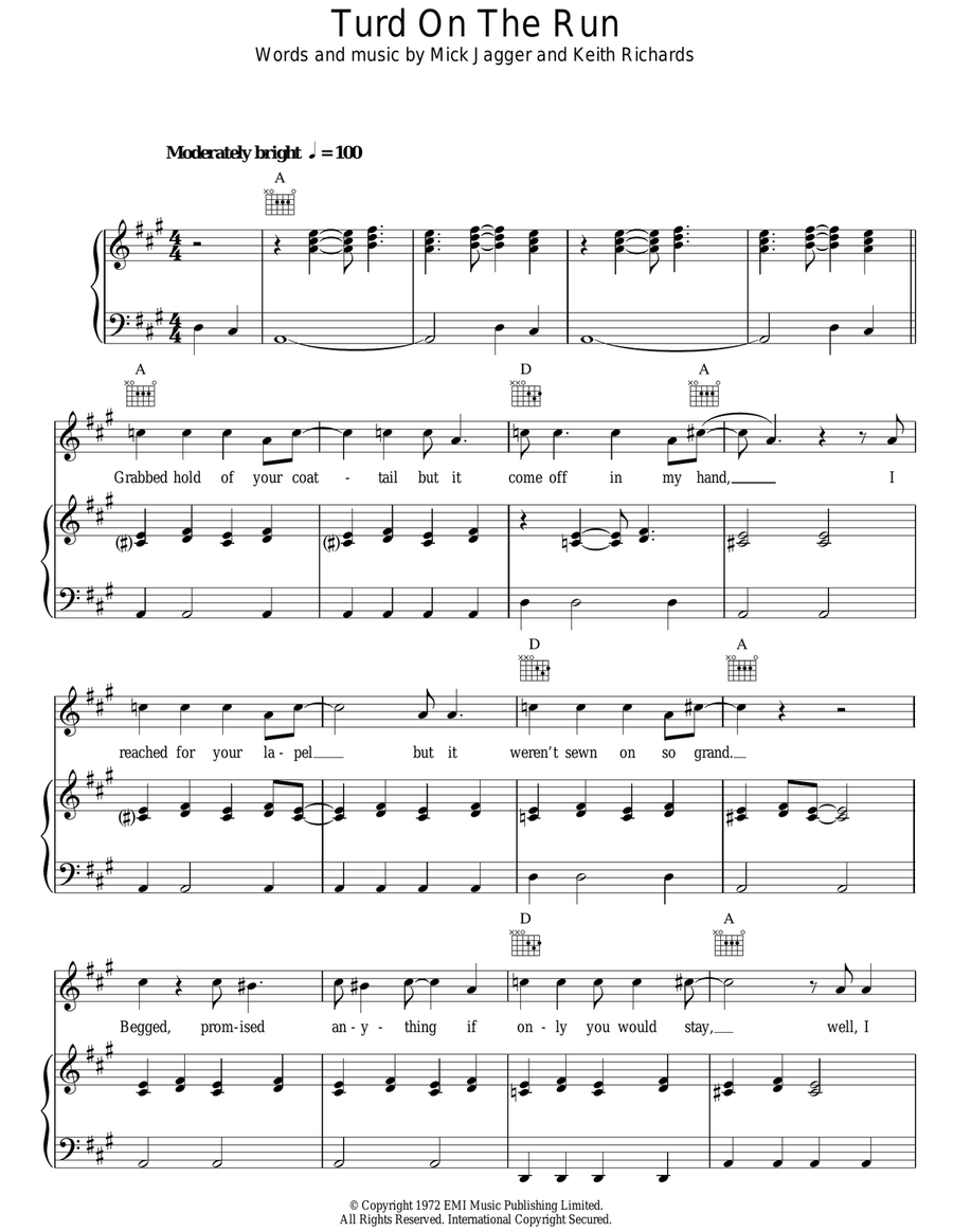 Turd On The Run Acoustic Guitar scores gallery preview page 1