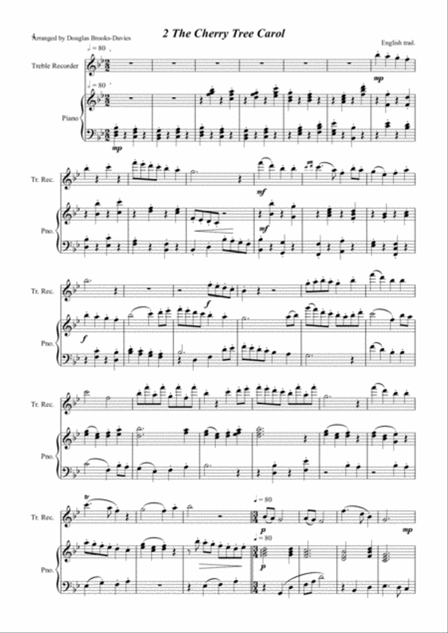 Christmas Carol Album for Alto Recorder and Piano: Advent to Epiphany Alto Recorder scores gallery preview page 4