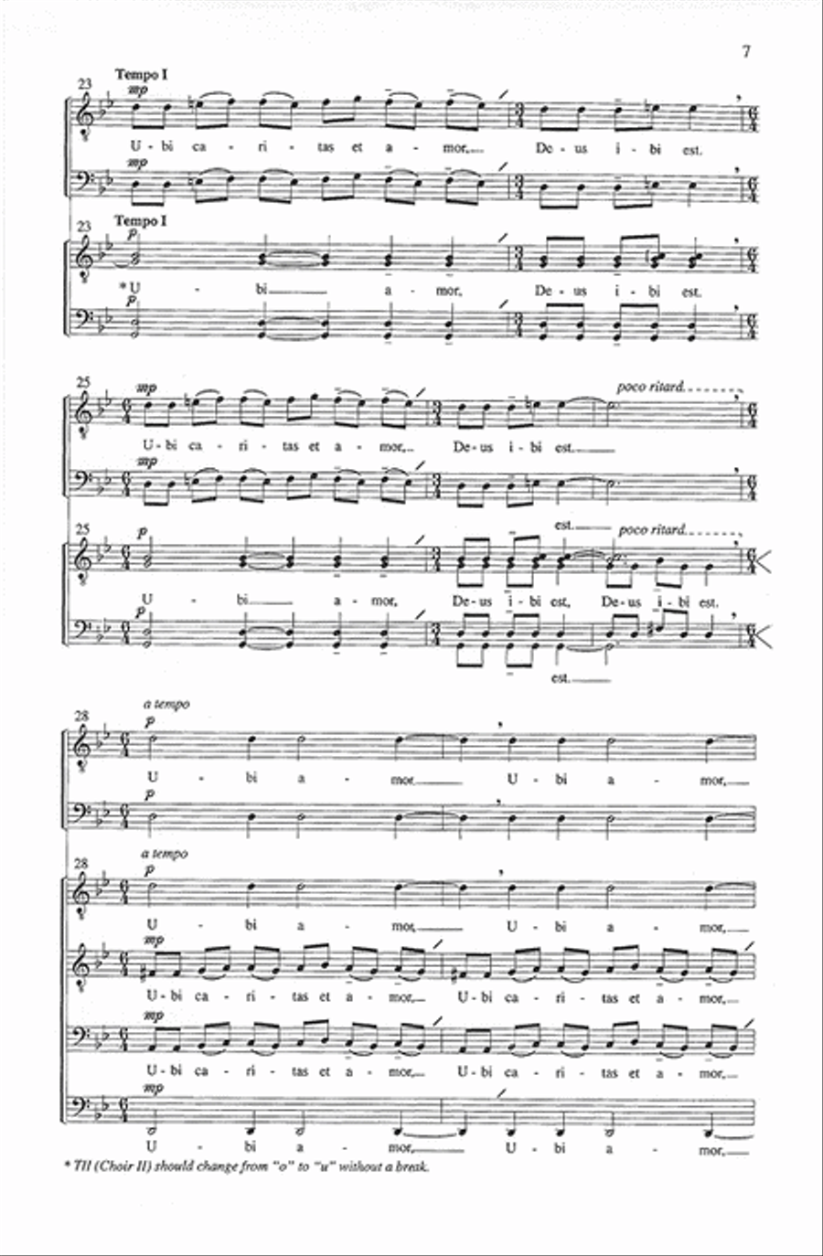 Ubi caritas et amor (TB or TTBB) TTBB scores gallery preview page 6