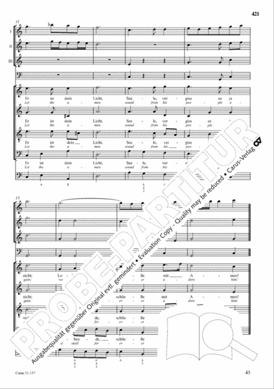 The Complete Sacred Vocal Works (Das geistliche Vokalwerk) Voice scores gallery preview page 422