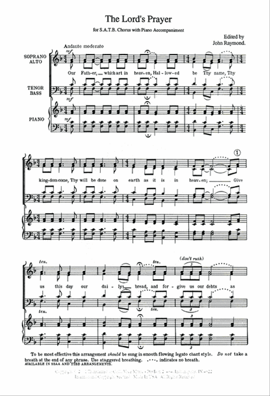 The Lord's Prayer The Lord's Prayer 4-Part scores gallery preview page 2