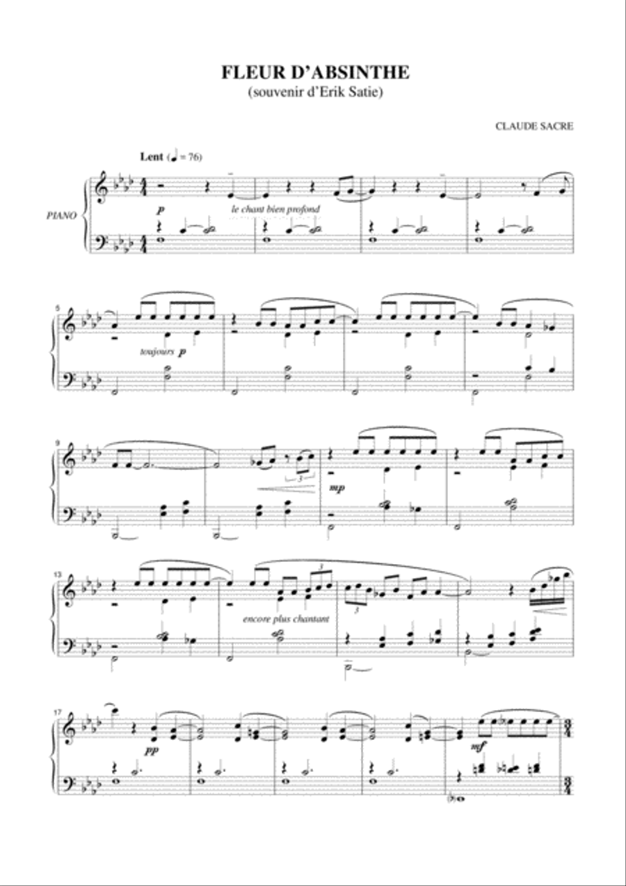 Fleur d'Absinthe Fleur d'Absinthe Piano Solo scores gallery preview page 2