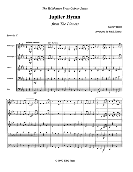 Jupiter Hymn (I Vow To Thee My Country)