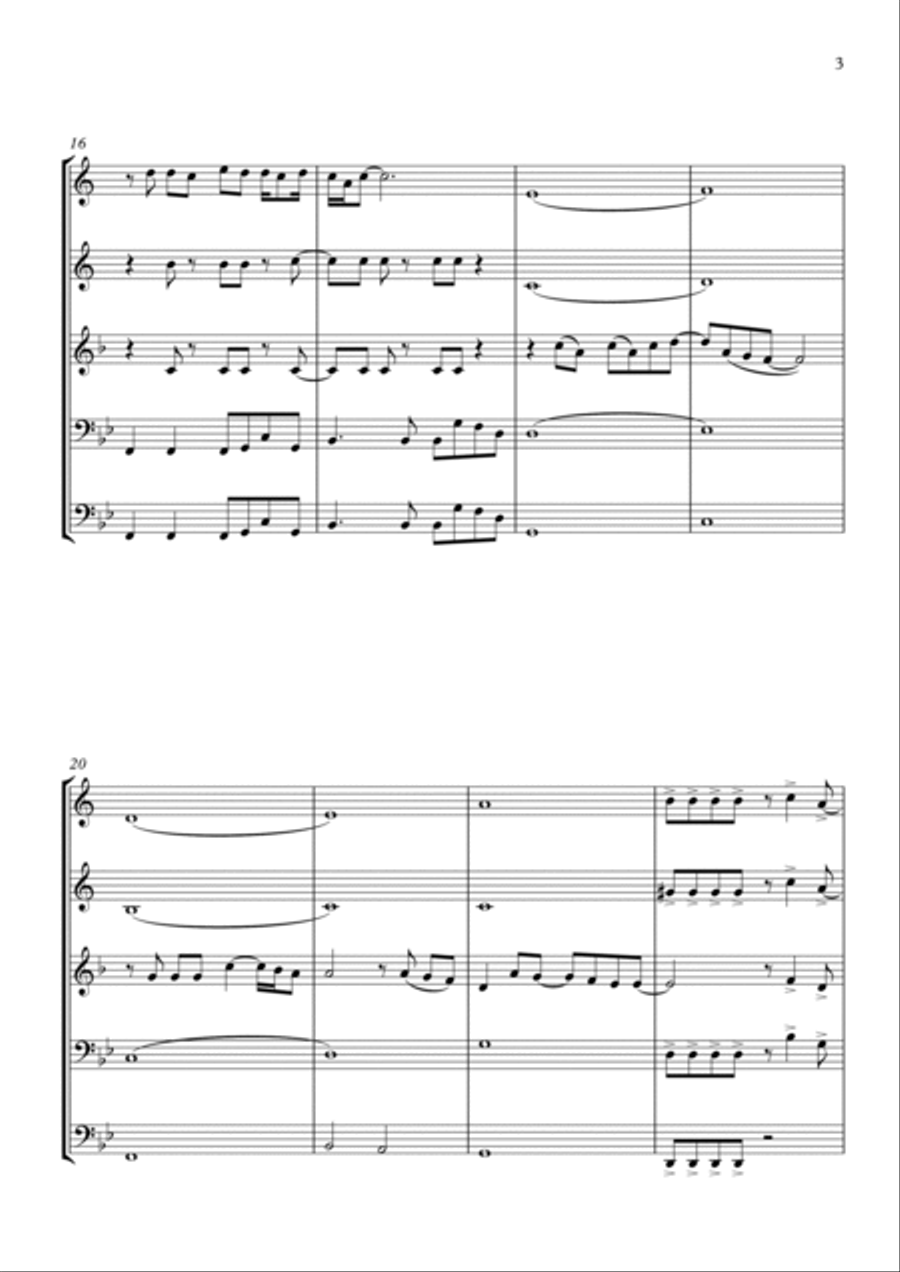 Flowers Flowers Brass Quintet scores gallery preview page 3